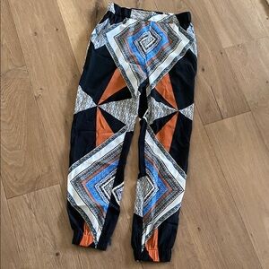 ASOS Black and Orange Geometric Ankle Pants